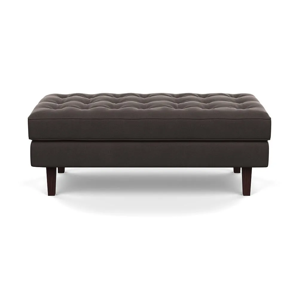 Heal's Hepburn Ottoman Nobilis Velvet Sable Black Feet