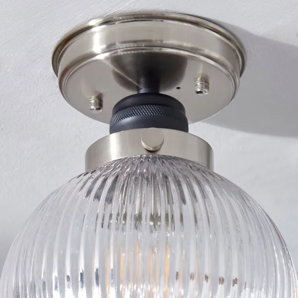 Broden Ribbed Bathroom Flush Ceiling Light 4