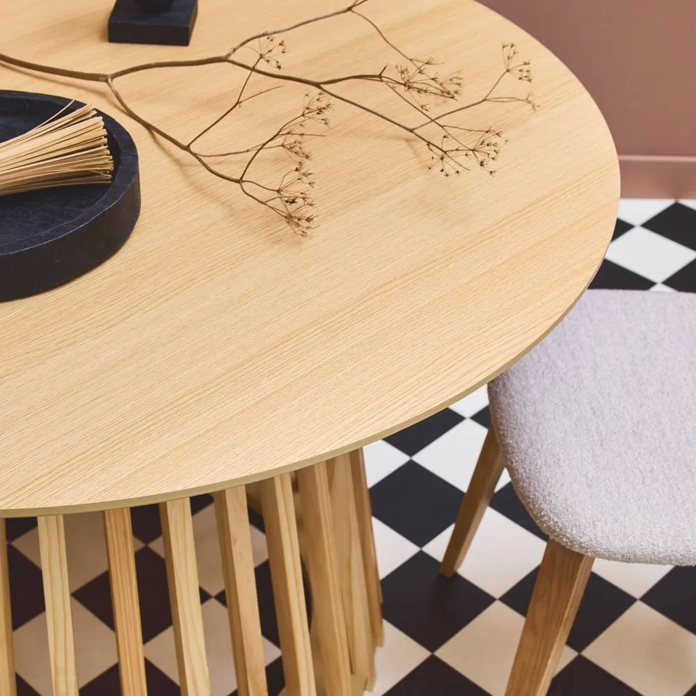 sweeek 4-seater wooden-effect dining table with spruce legs in Brown 3
