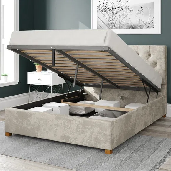 Olivier Mirazzi Velvet Ottoman Bed Frame 2