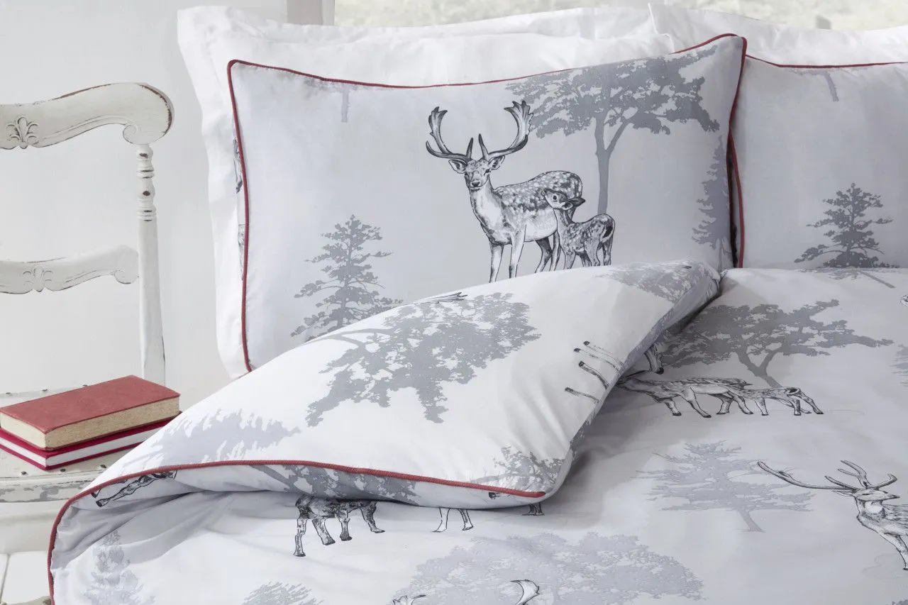 Rapport Home Sherwood Polycotton Duvet Cover Set With Pillowcase in Light Grey 2