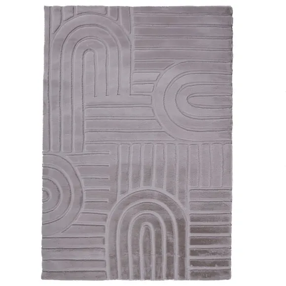 Supersoft Lush Geometric Faux Fur Arch Rug 5