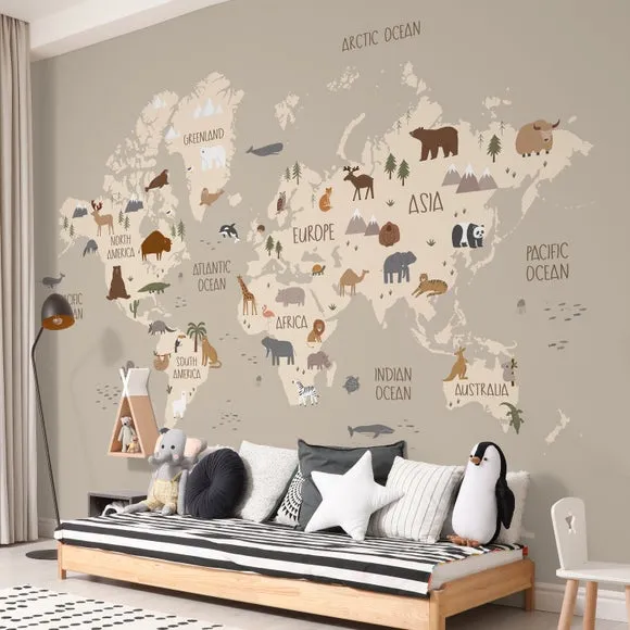 World Map Wall Mural 2