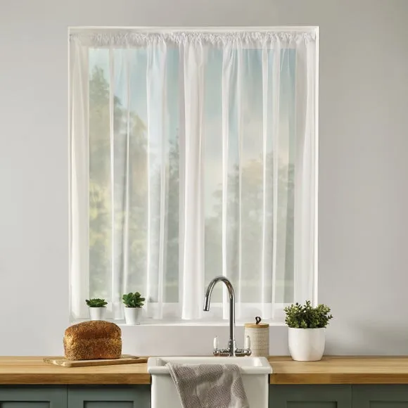 By the Metre Plain Leaded Net Curtain Fabric 1