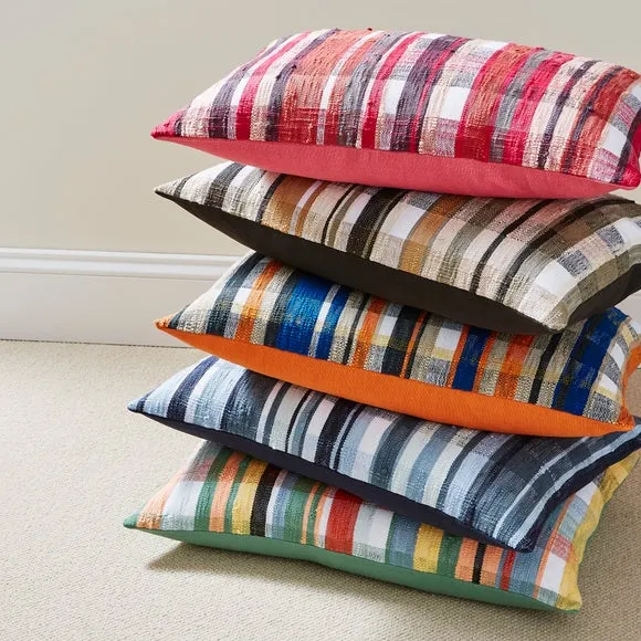 Woven Check Cushion Brown 5
