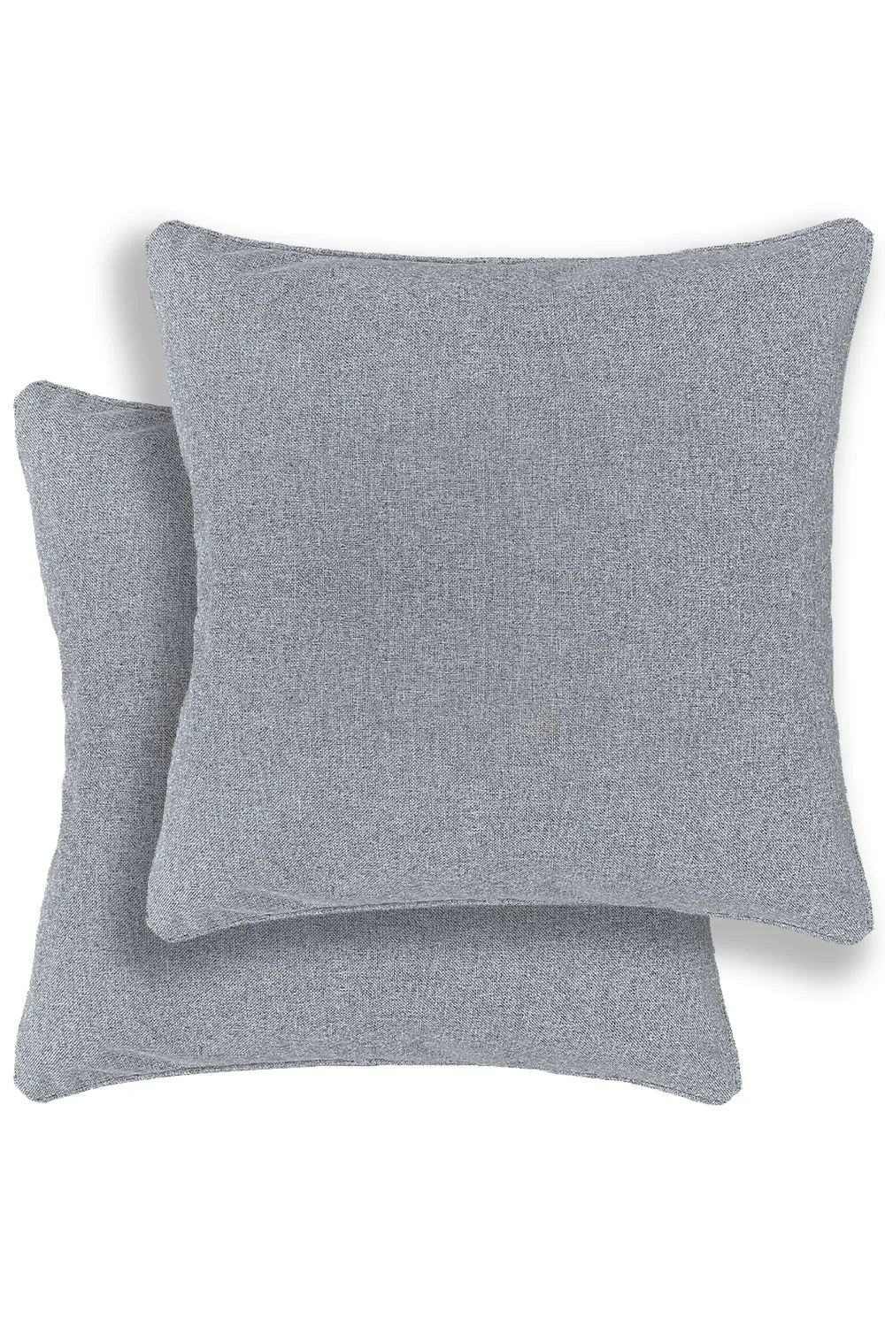 Enhanced Living Austin/Dallas Textured Pair of Double Sided Zip Opening Piped Edge Cushion Covers - 43x43cm - Cases Only in Grey