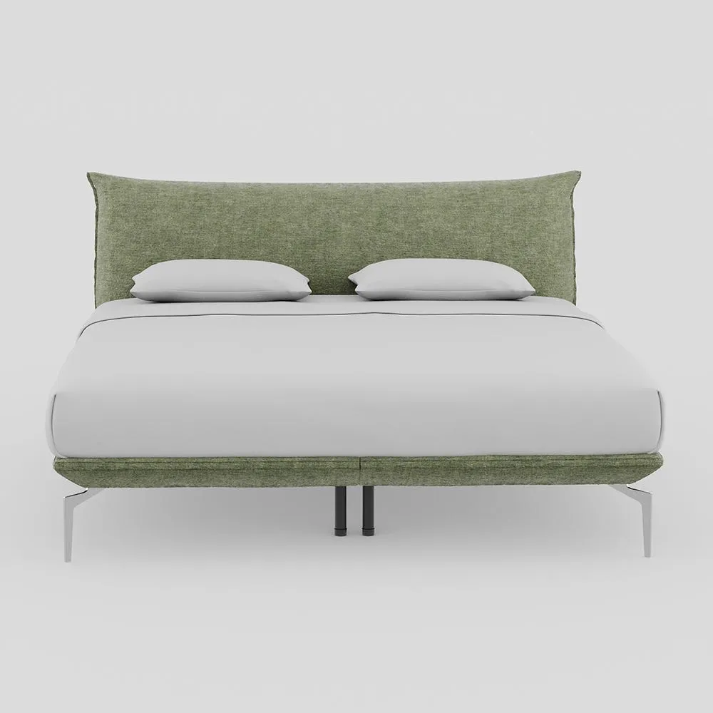 Heal's Aria Bed Super King Nova Velluto Bilbao Slats Chrome Feet 1