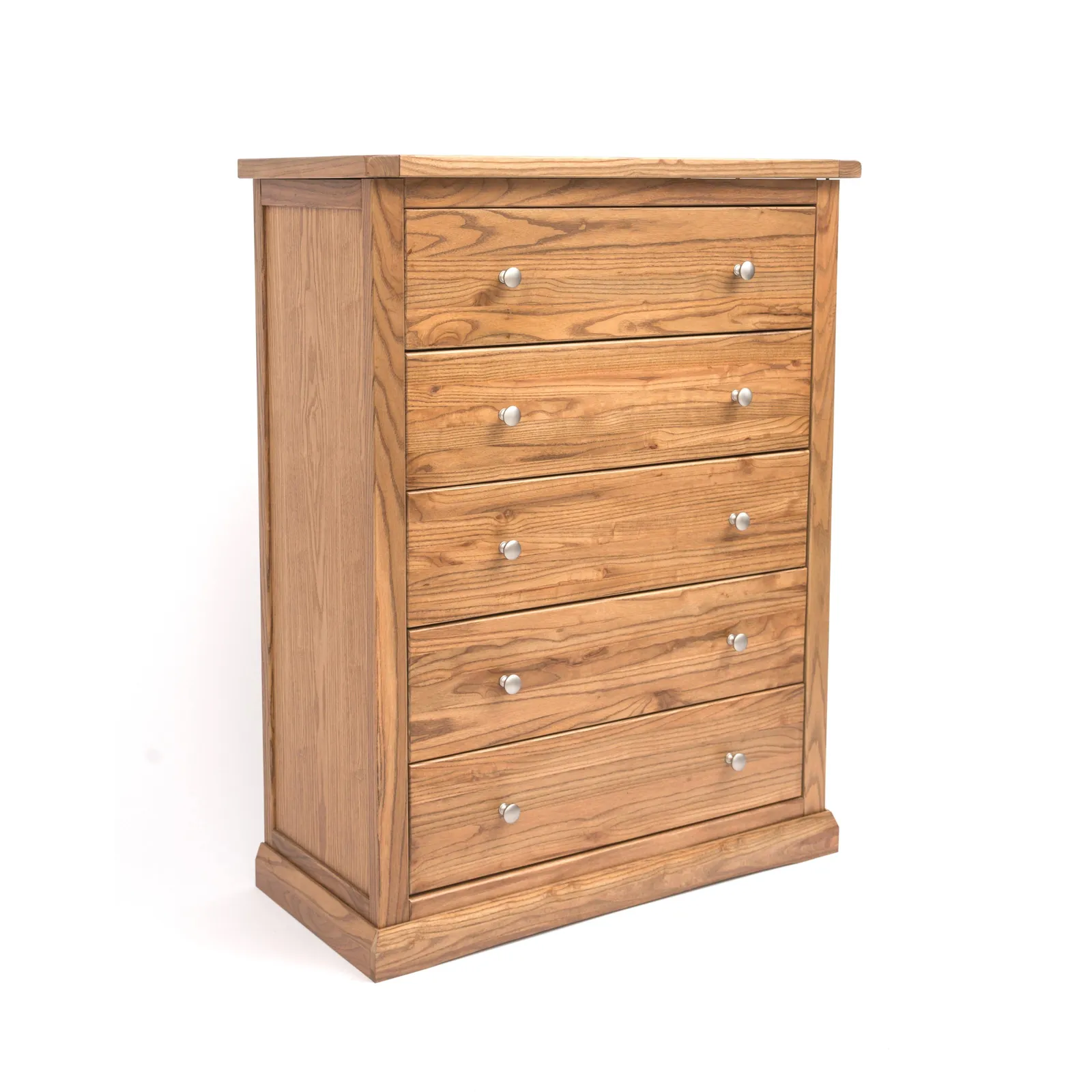 Cabinet Bits Salerno 5 Drawer Chest of Drawers Chrome Knob in Natural 2