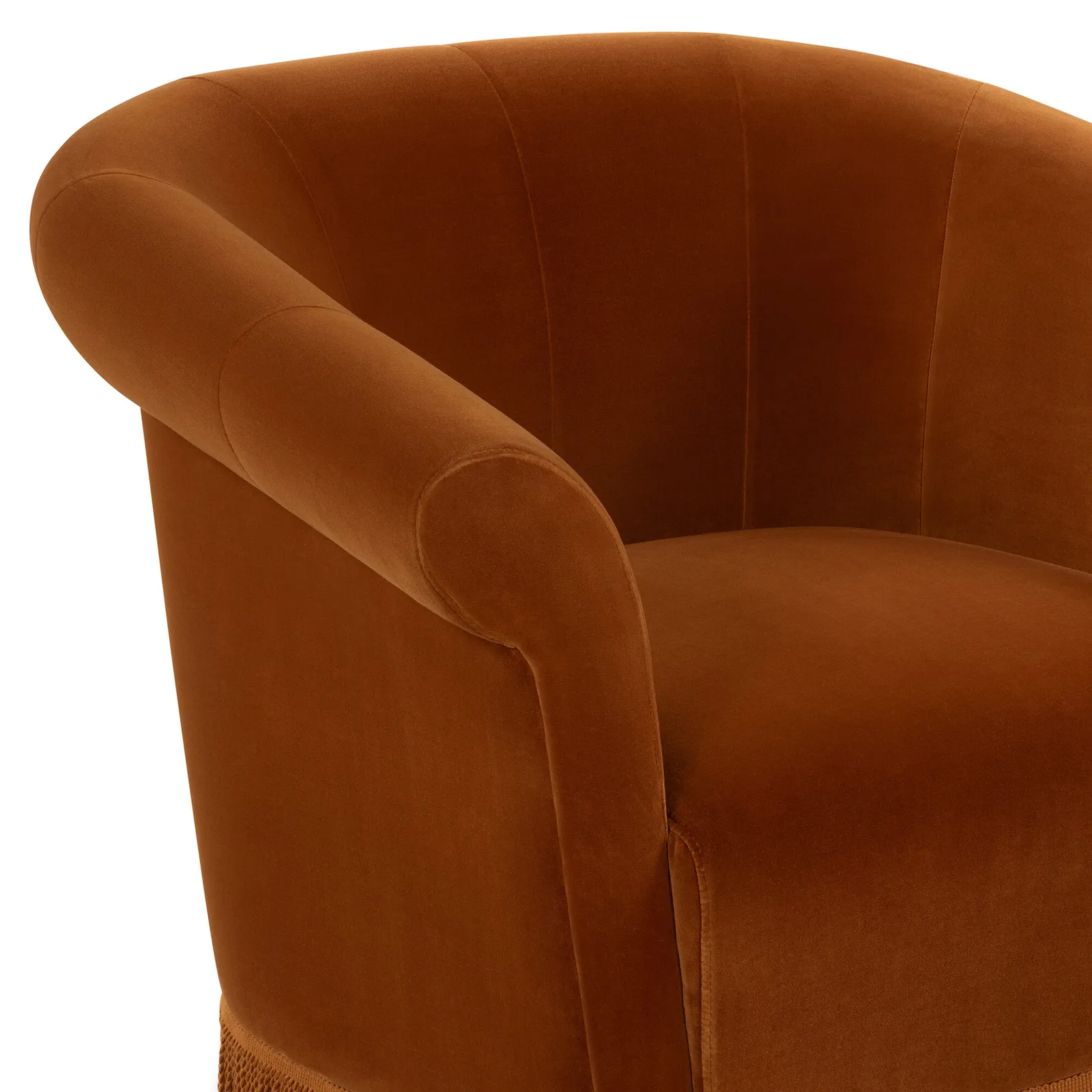 Lilou Trumpet Armchair With Fringe, Red Velvet | Barker & Stonehouse 3