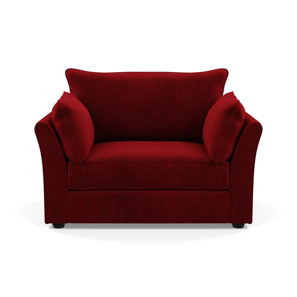 Heal's Tailor Loveseat Smart Luxe Velvet Mulberry Black Beech Feet