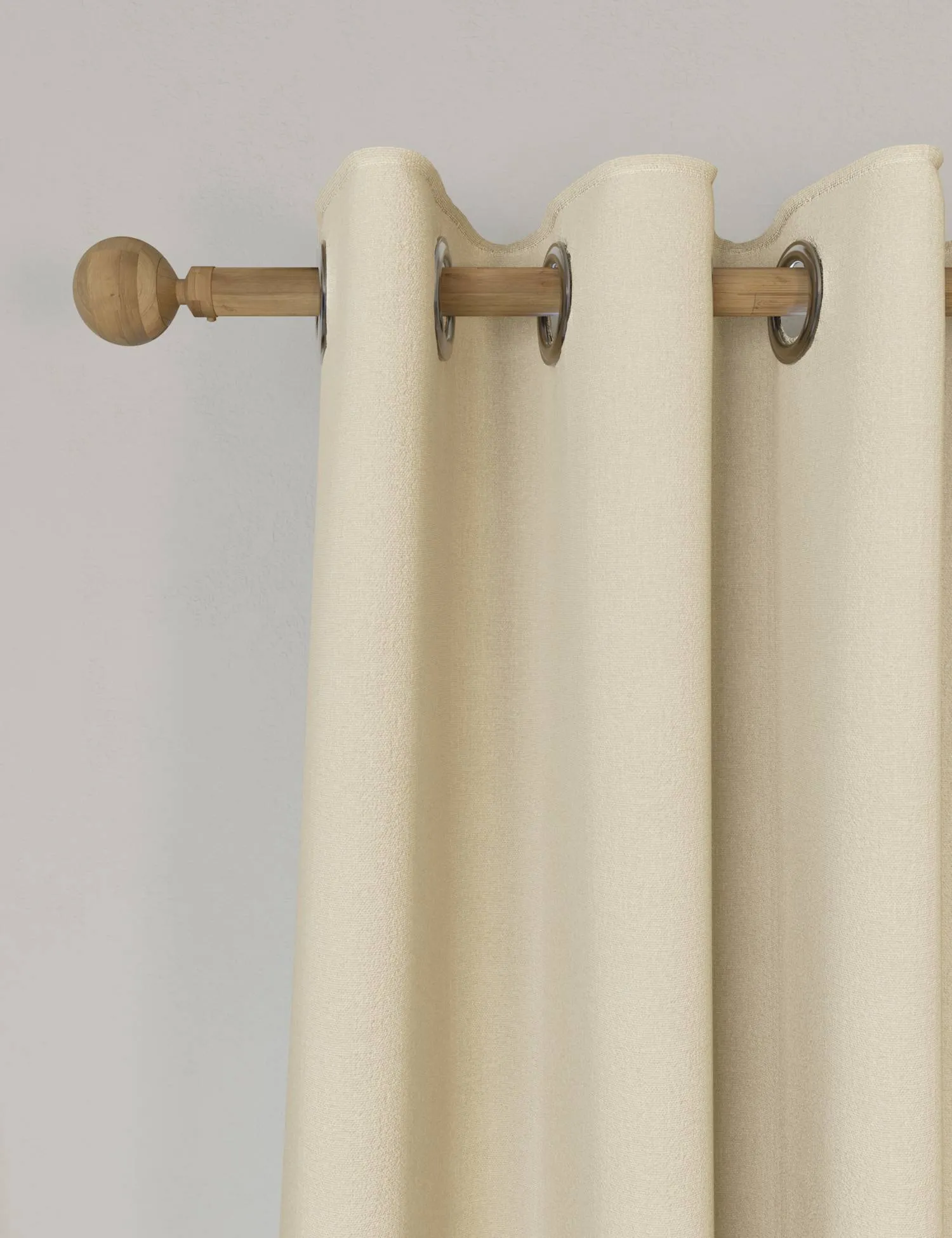 M&S Brushed Eyelet Blackout Thermal Curtains Cream