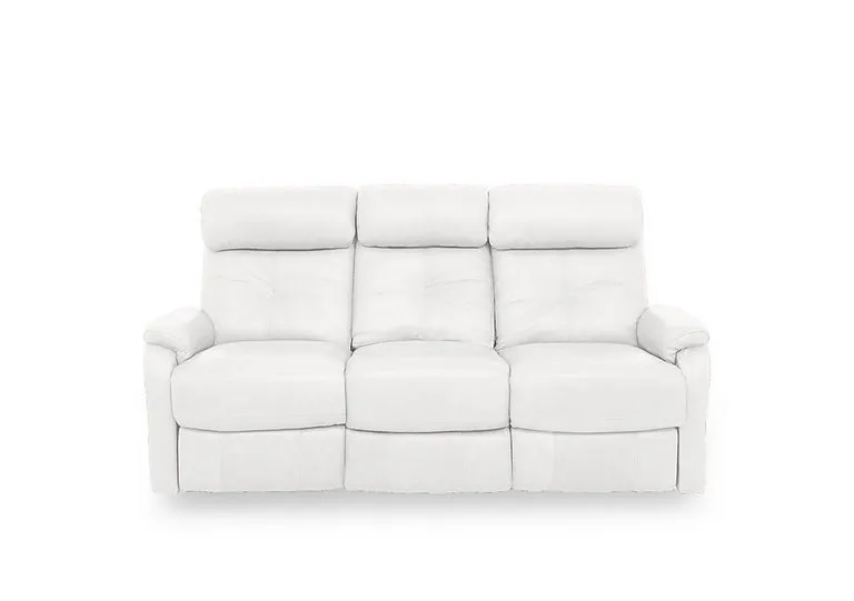 Compact Collection Titch Leather 3 Seater Sofa - BV Star White