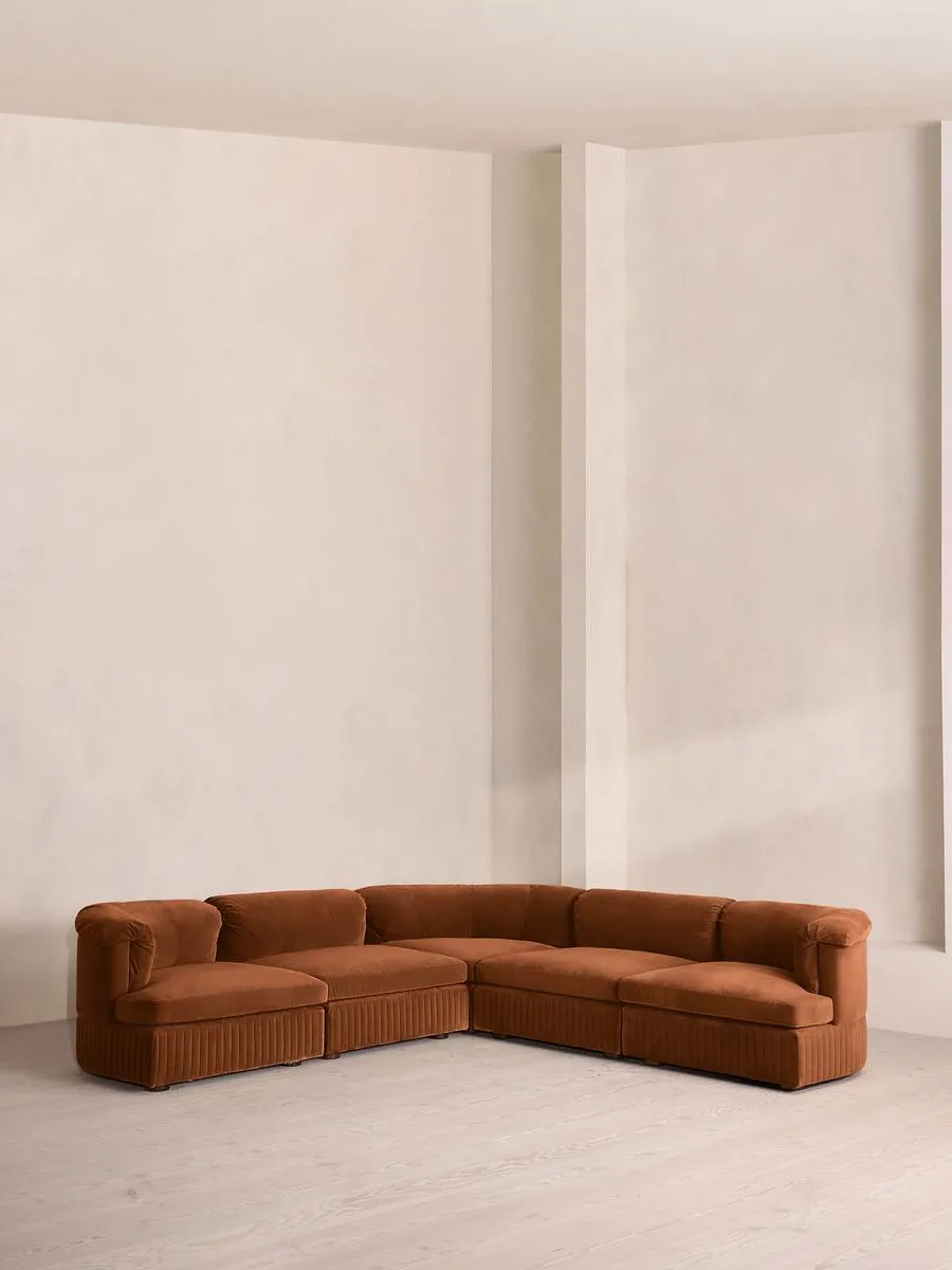 Oona Modular Sofa, Corner Sofa, Velvet, Cinnamon