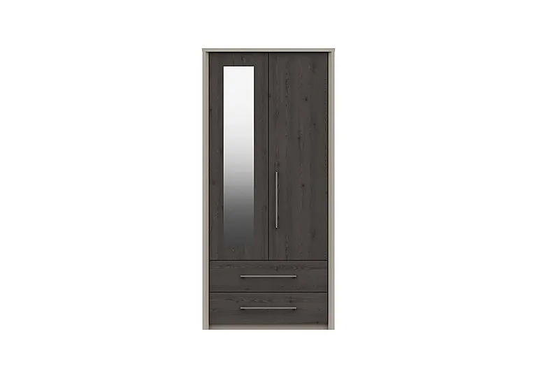 Paddington 2 Door 2 Drawer Wardrobe with Mirror - Anthracite