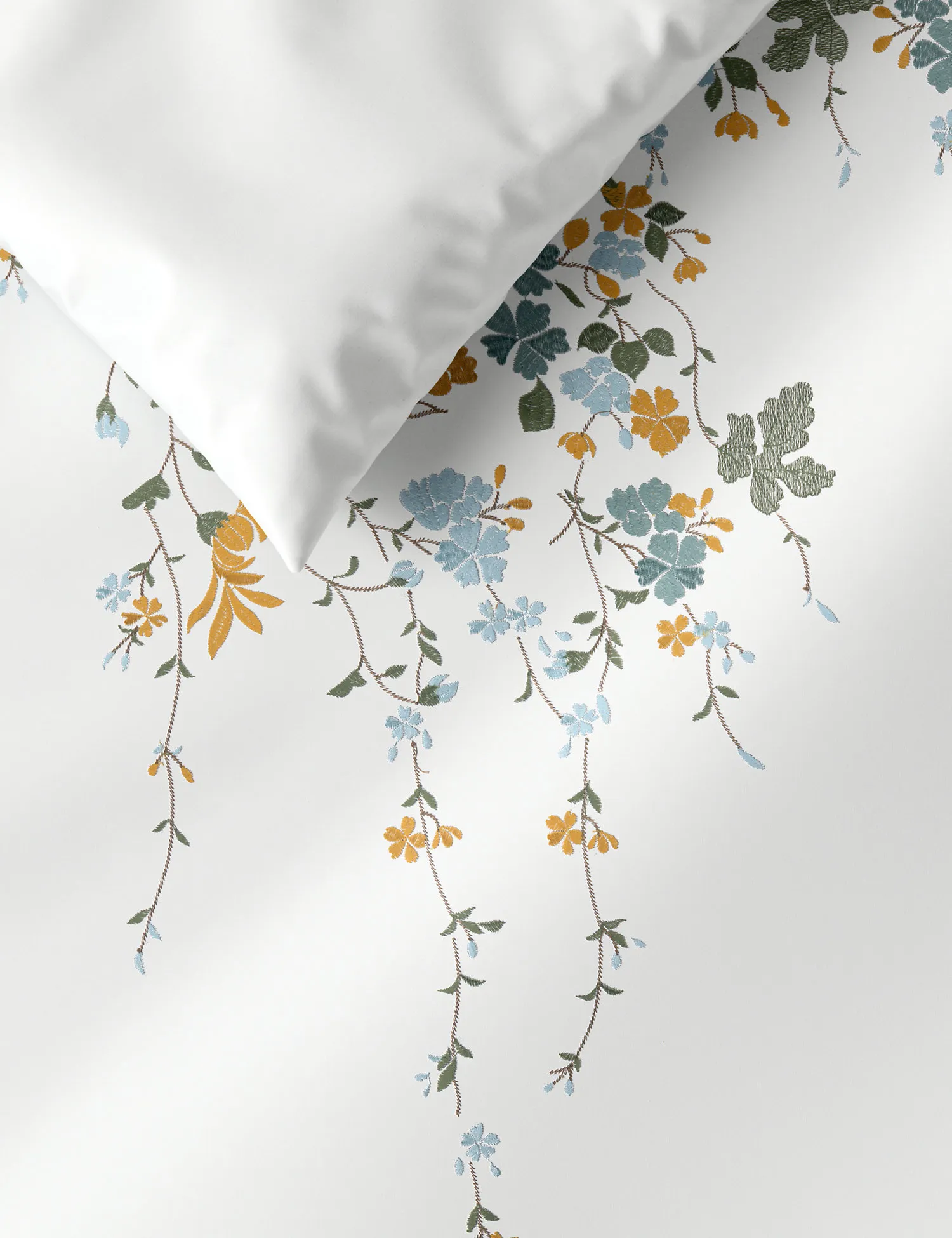 M&S Pure Cotton Blossom Embroidered Bedding Set