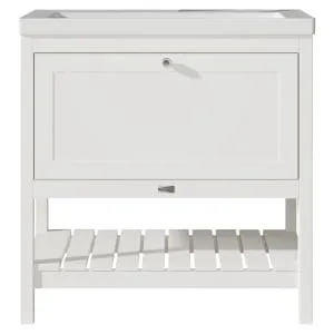 Bayswater Hartleigh Pointing White Traditional Freestanding Vanity Unit & 1 Tap Hole Modern Recessed Basin - 800mm
