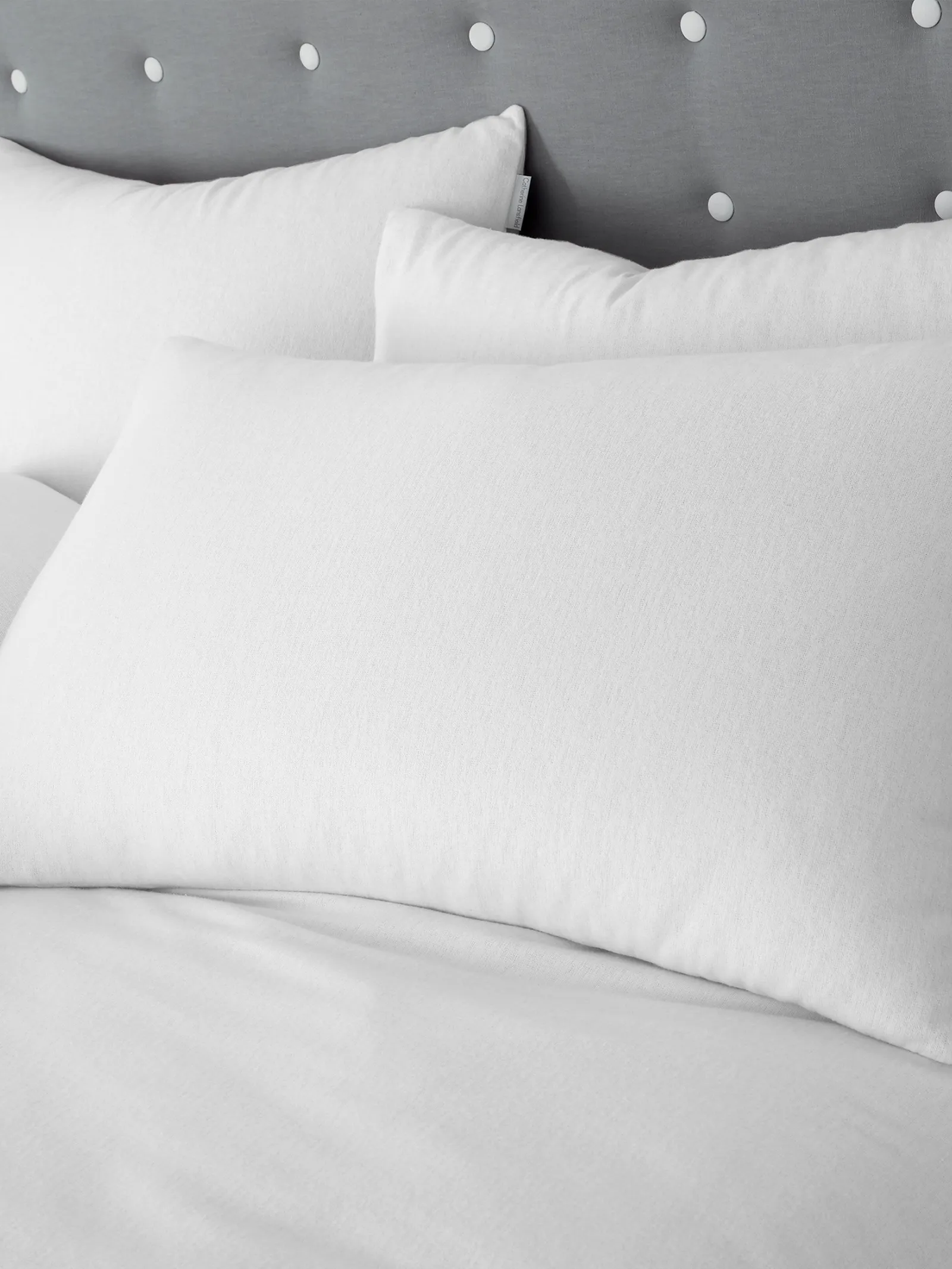 Catherine Lansfield 'Brushed Cotton' Duvet Cover Set in White 2