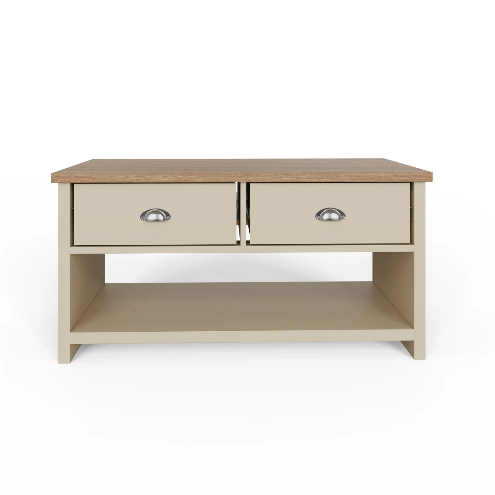 GFW Lancaster 2 Drawer Coffee Table in Cream 6