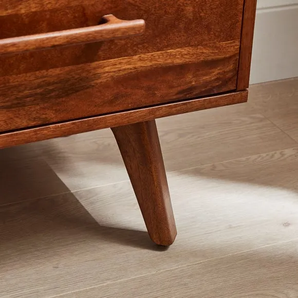Maxton 2 Drawer Bedside Table, Mango Wood 4