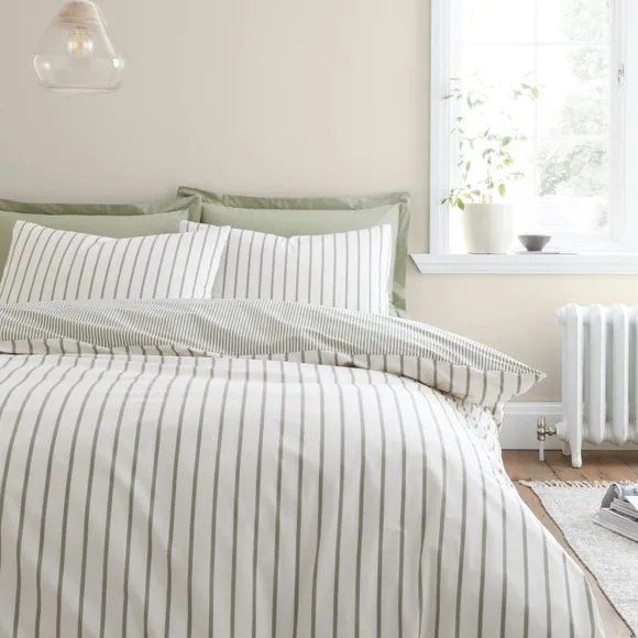 Bianca Hampton Stripe 200 Thread Count 100% Cotton Duvet Cover & Pillowcase Set 1