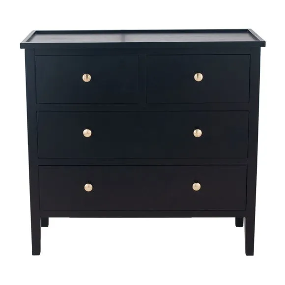 Pacific Chelmsford 4 Drawer Chest, Black Painted Pine 2