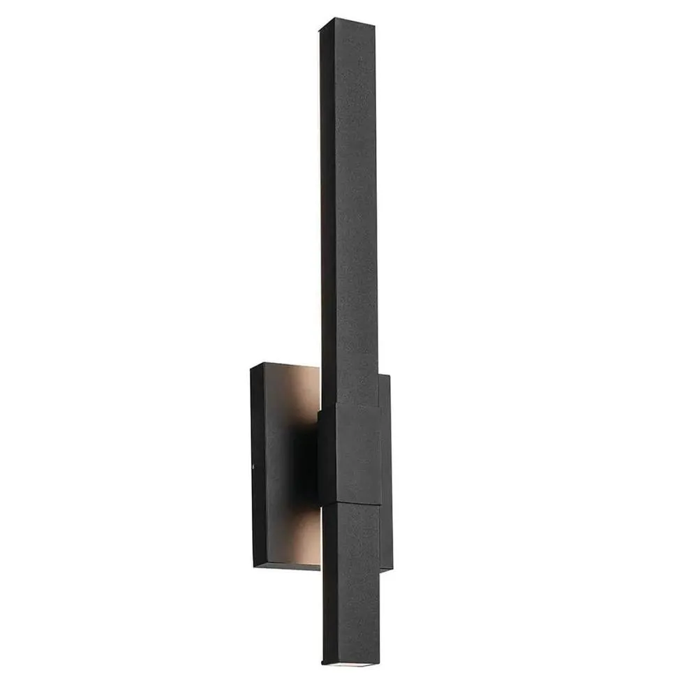Netlighting Kichler Nocar Medium LED Outdoor Modern Wall Lamp Black 3000K IP44