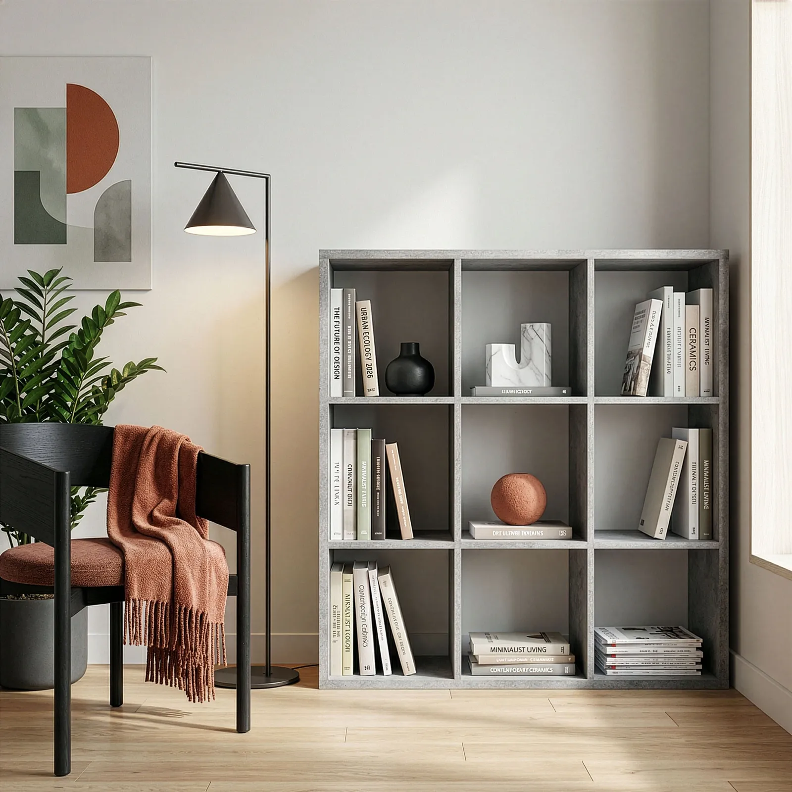 Furniture To Go Mauro 3x3 Storage Unit in Grey 3