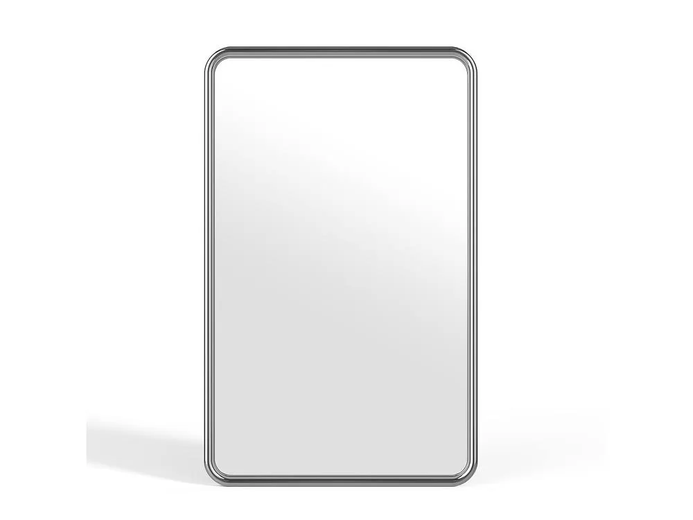 Vente-unique Rectangular Aluminium Wall Mirror - W. 50 X H. 80 Cm - Chrome in Silver 4