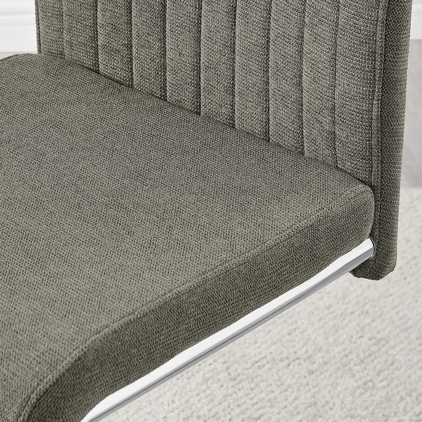 FurnitureboxUK Lorenzo 2x Fabric Silver Leg Dining Chair in Grey 6