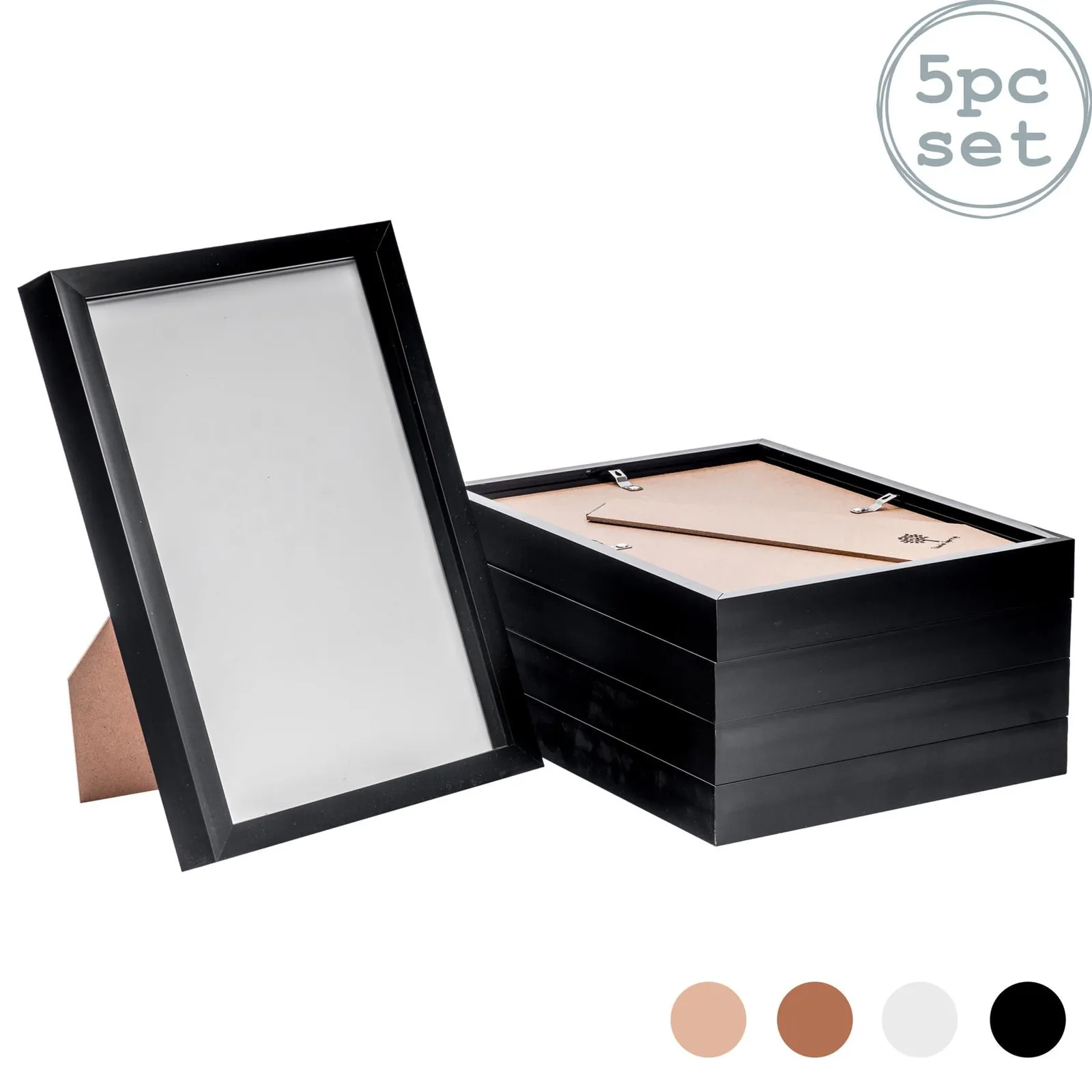 Nicola Spring 3D Box Photo Frames - A4 (8" x 12") - Grey - Pack of 5 in Black 1