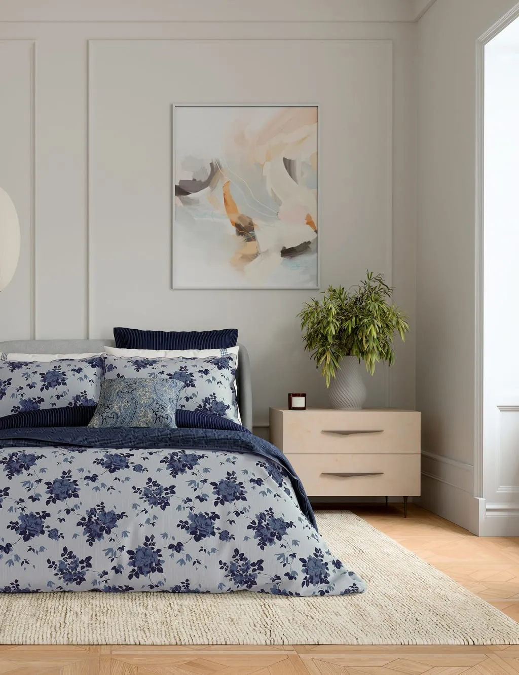 Bedeck of Belfast Cotton Blend Freya Bedding Set Indigo