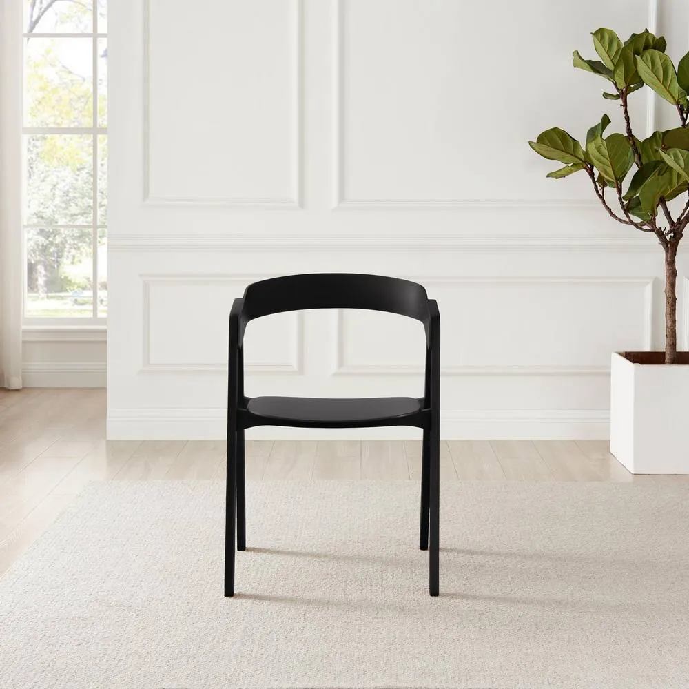 FurnitureboxUK 2x Masa Black Solid Wood Dining Chairs 5