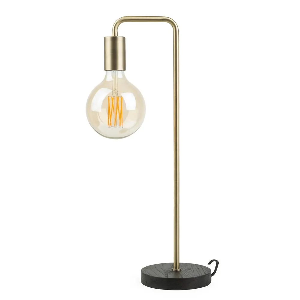 Heal's Junction Table Lamp Walnut Base Brass 2