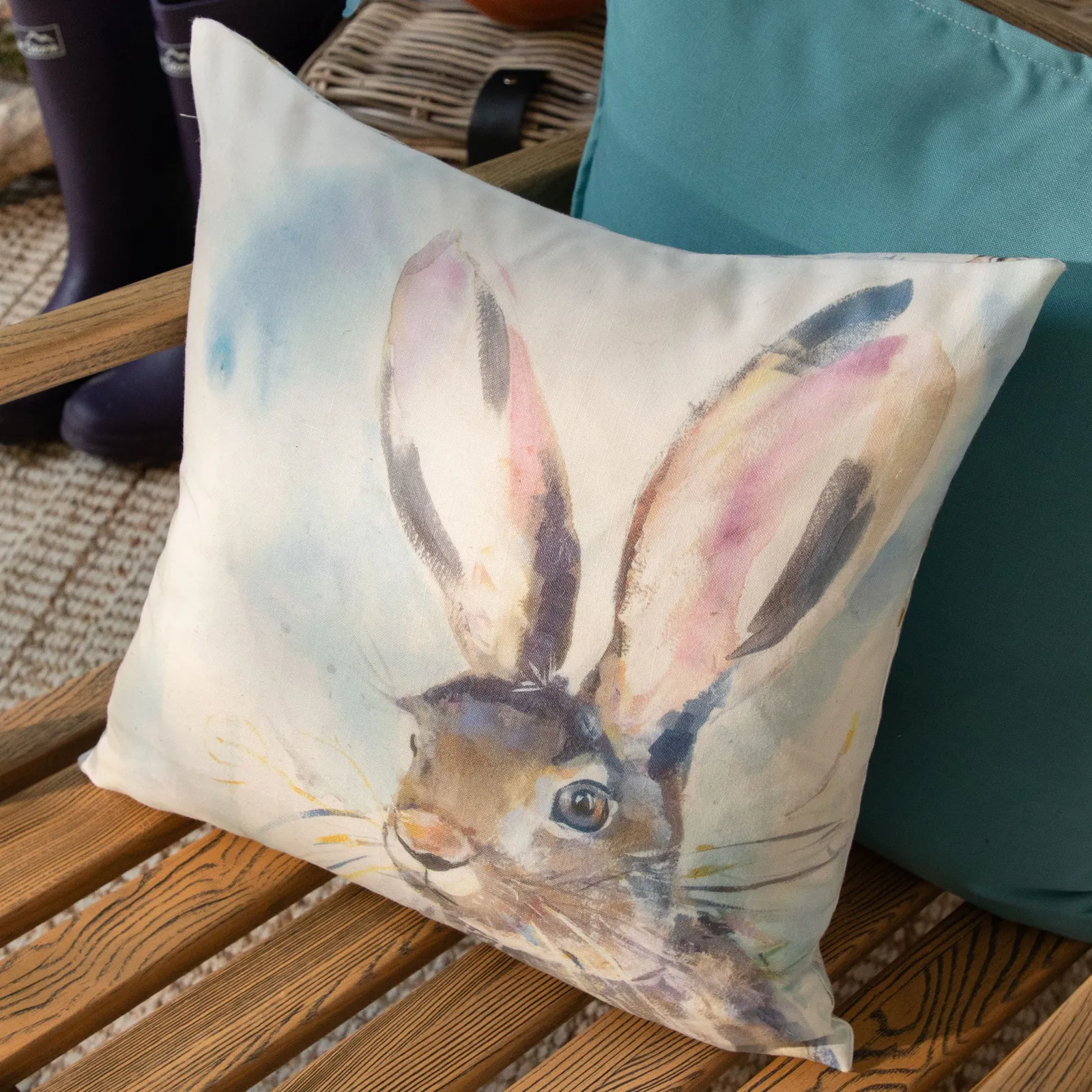 Voyage Maison Harriet Hare Water & UV Resistant Outdoor Cushion in Blue