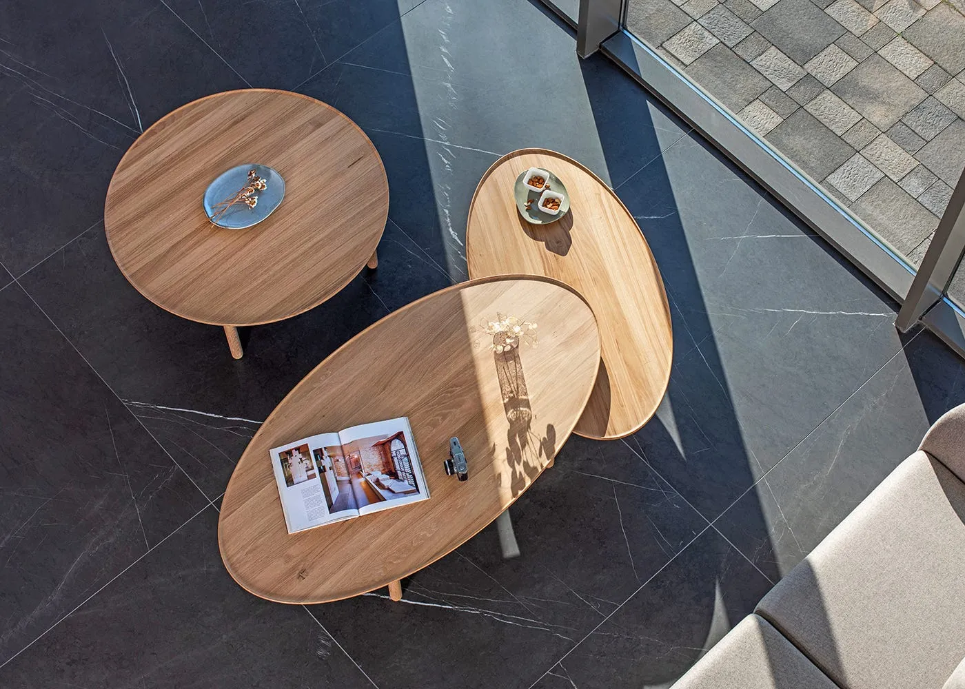 Gazzda Mu Coffee Table Oval 120 x 65cm Smoked Oiled Oak 3