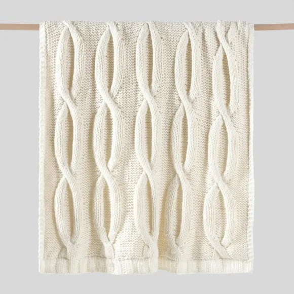 Cable Knit Throw Blanket 130cm x 180cm 3