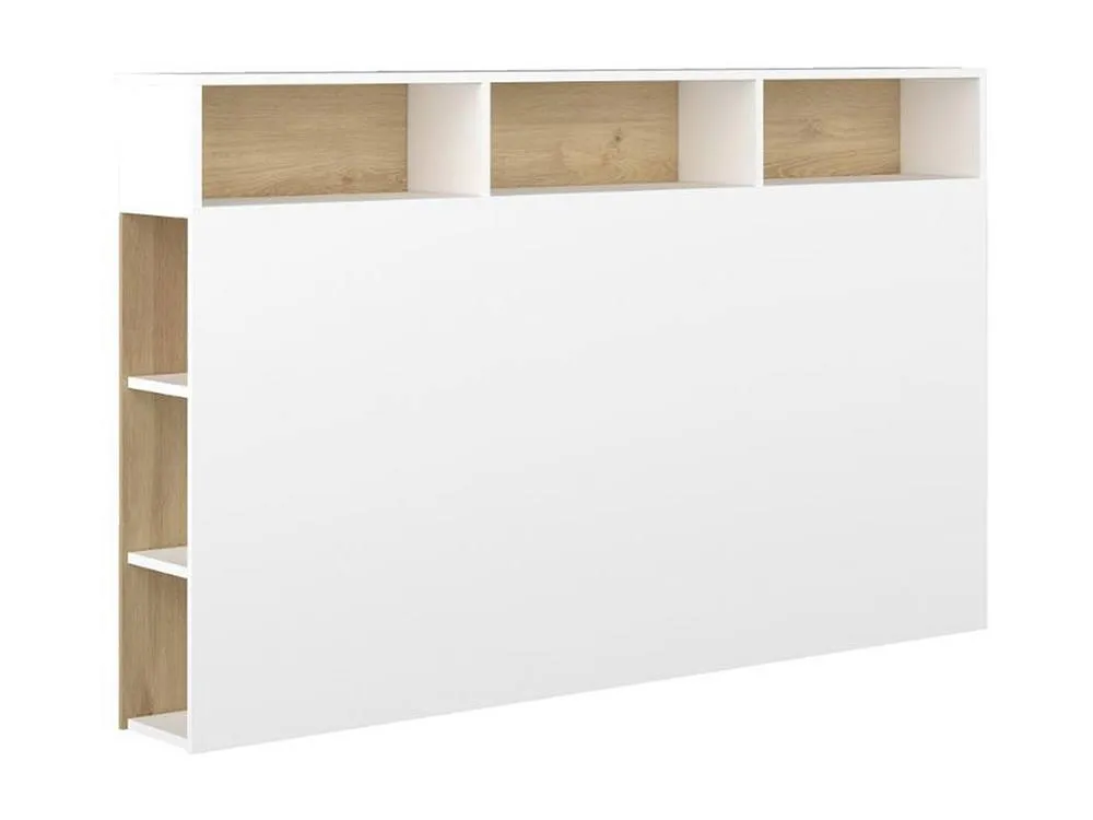 Vente-unique Headboard With Storage - 160 Cm - White & Oak - NASTIA 4