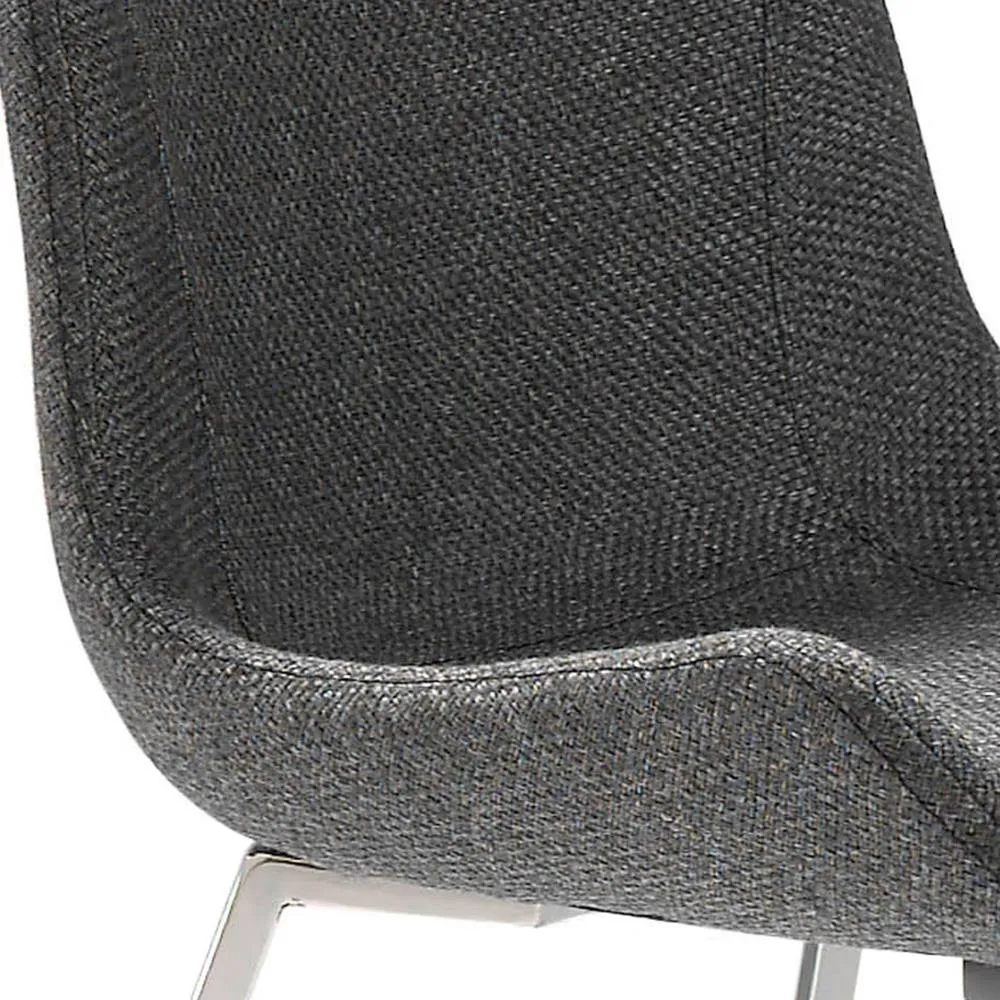 Angel Cerda Dark Grey Upholstered Dining Chair, Model 5