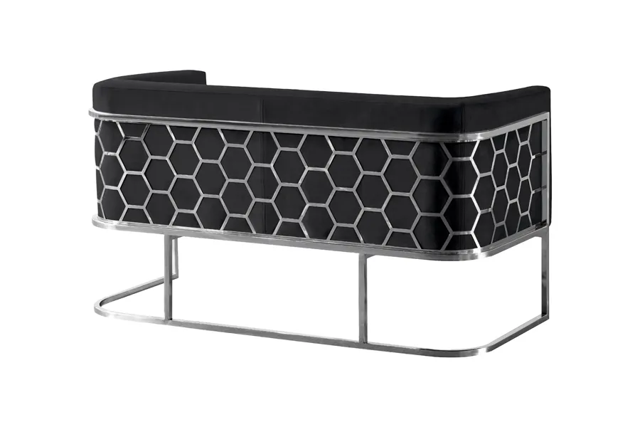 Alveare Two Seat Sofa - Silver - Black