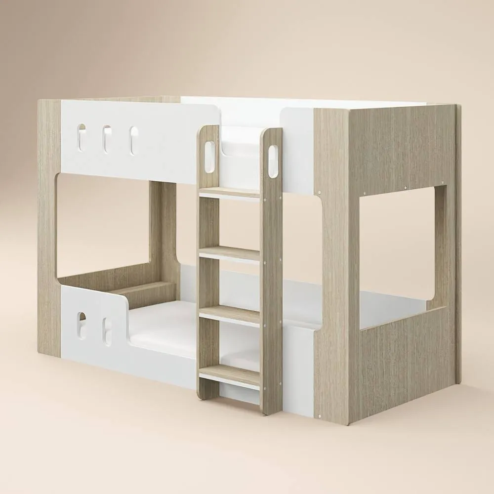 Flair Willow Low Bunk Bed White & Oak 3