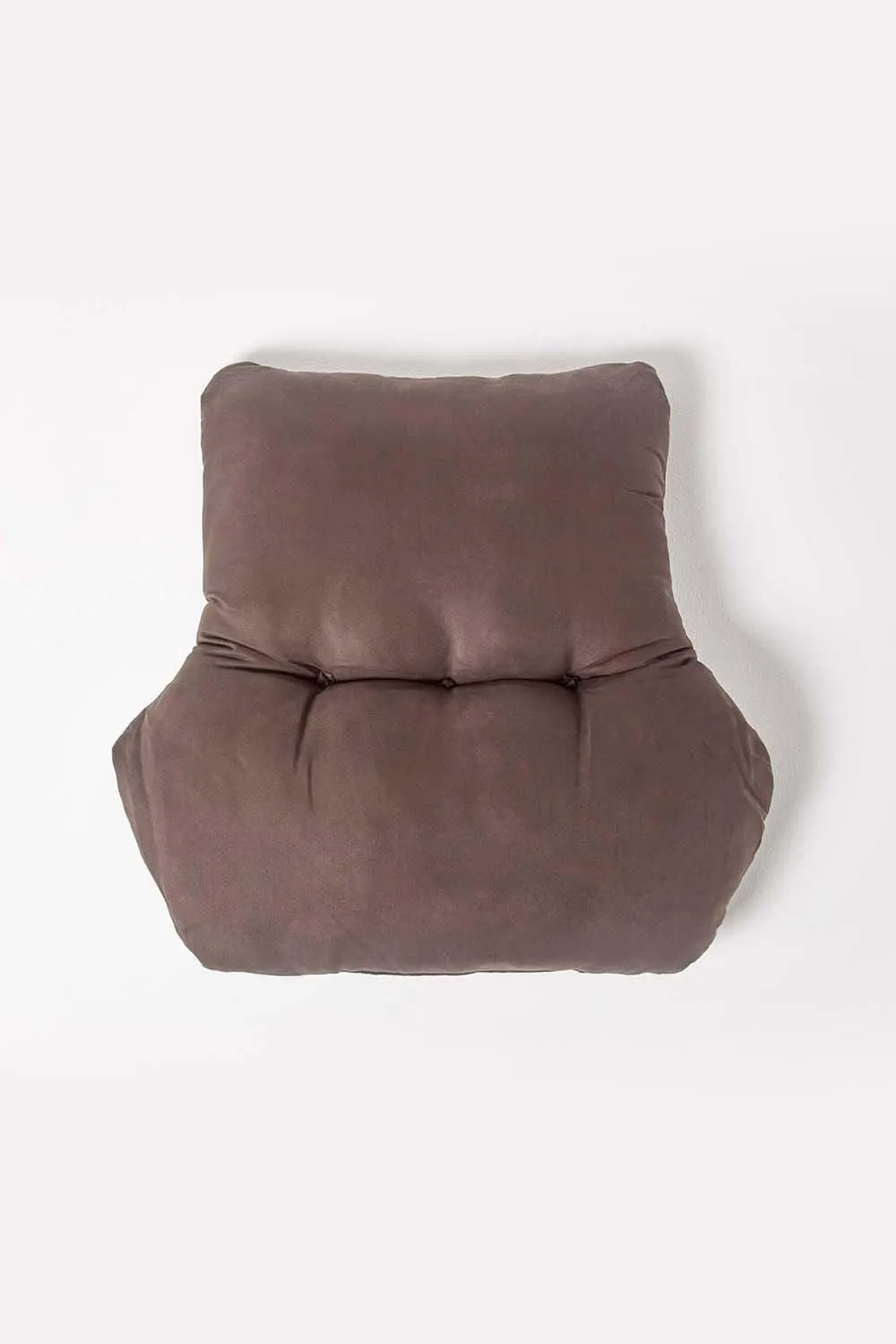 Homescapes Faux Suede Back Support Cushion in Chocolate 3