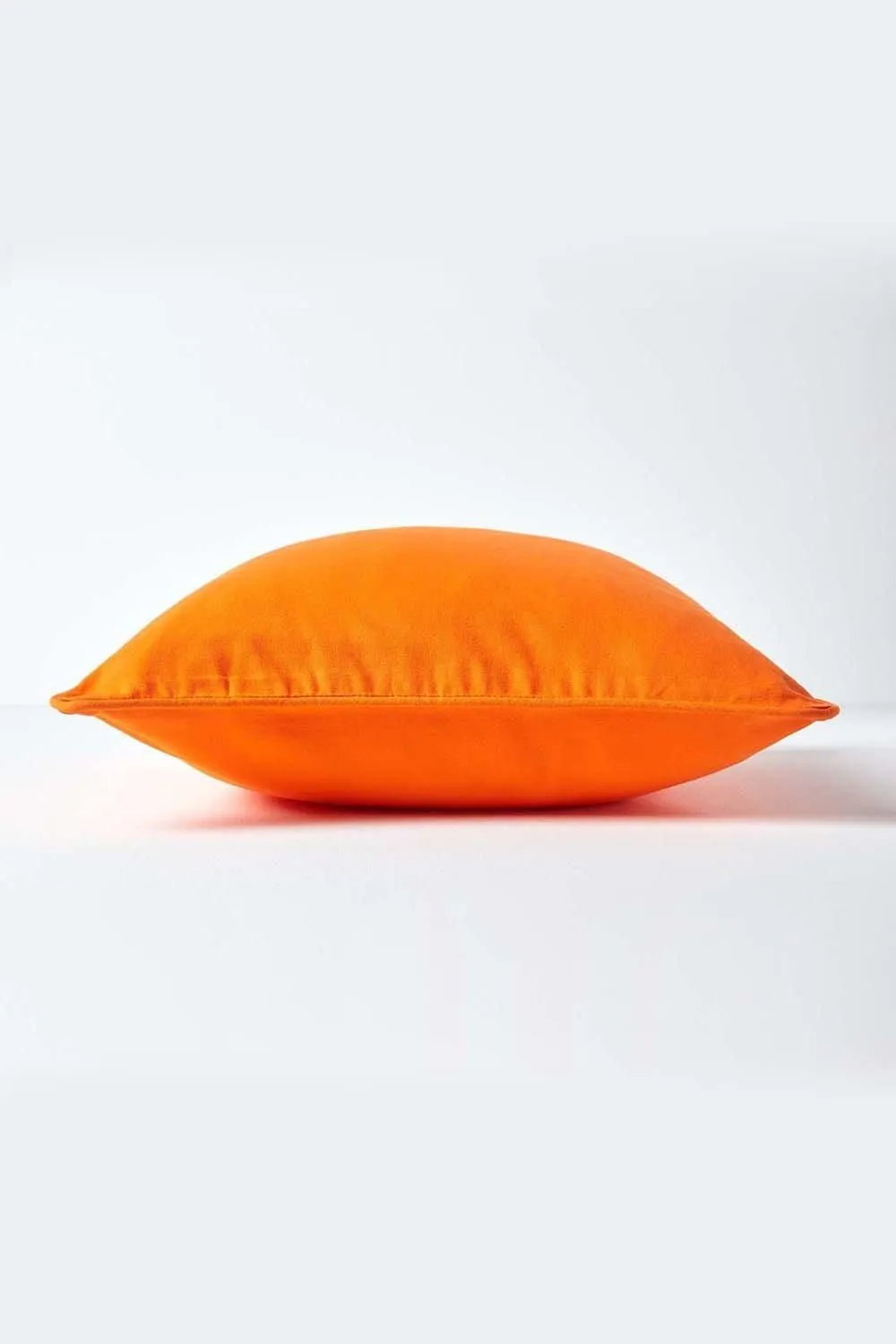 Homescapes Cotton Plain Cushion Cover in Orange 2