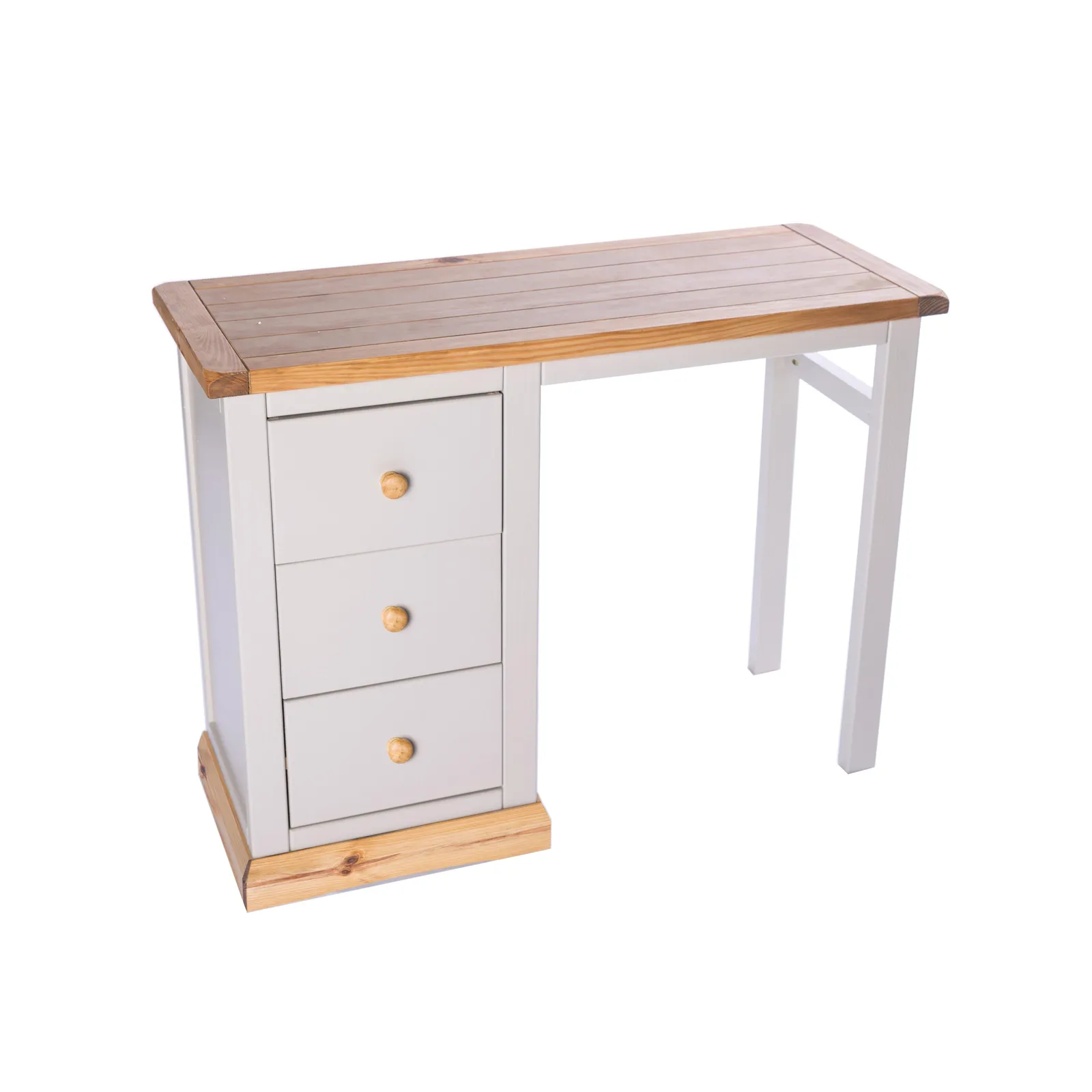 Cabinet Bits Bomporto 3 Drawer Dressing Table Set Wood Knob in Light Grey 3