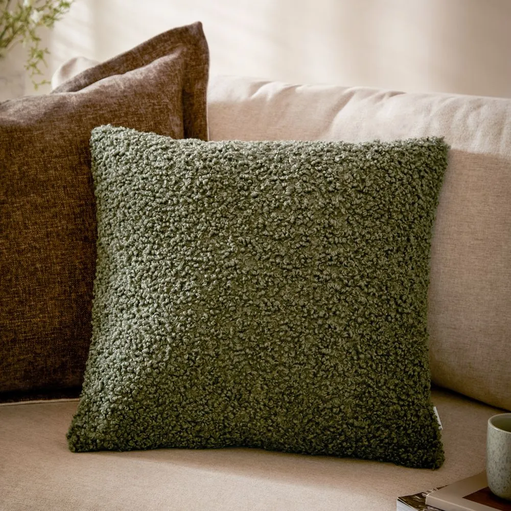 Yard Cabu Chunky Boucle Cushion in Khaki 1