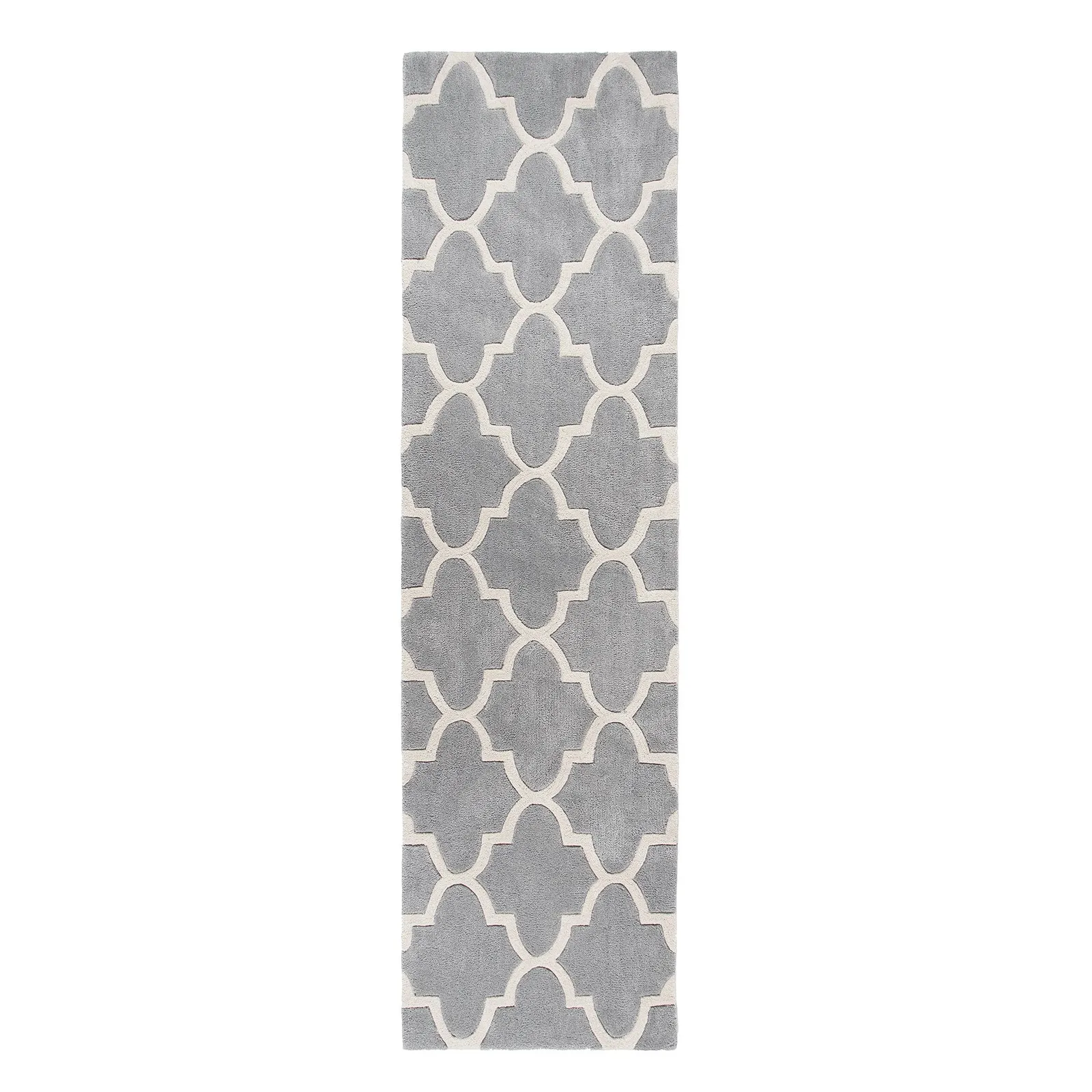 Trellis Patterned Runner Grey