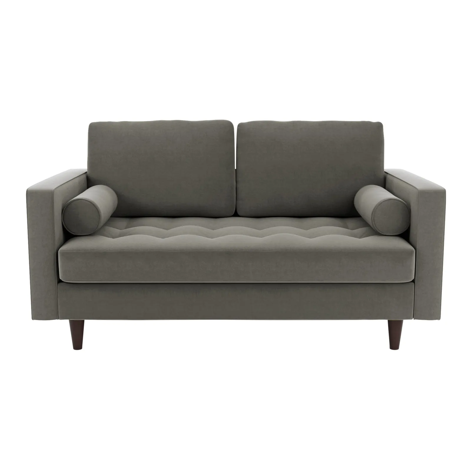 Zoe Velvet 2 Seater Sofa Grey
