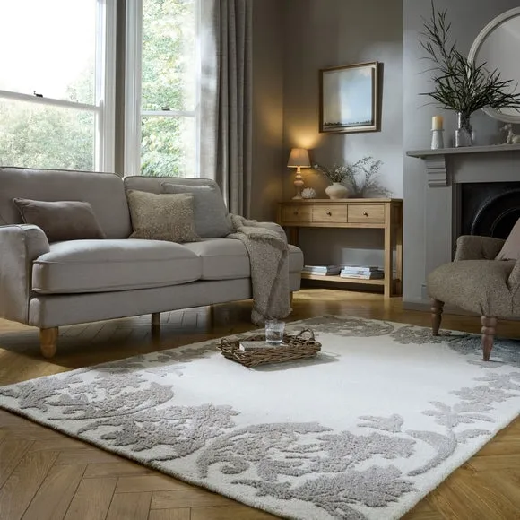 Churchgate Mowsley Floral Wool Border Rug 1