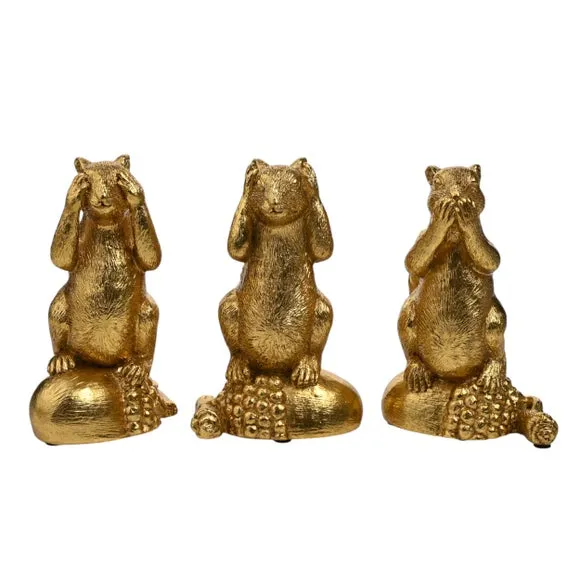 Hestia Set of 3 Gold Squirrel Ornaments 2