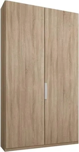 Caren 2 door 100cm Hinged Wardrobe, Oak Frame, Oak Doors, Premium Interior