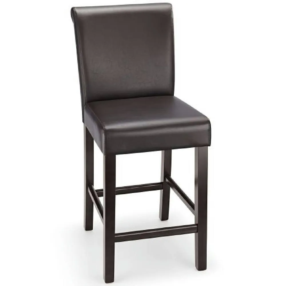netfurniture Sayni Walnut Frame Kitchen Bar Stool Brown Padded Seat & Back